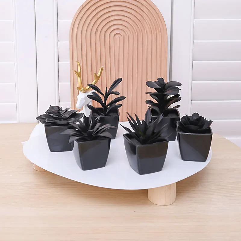 1SET Home Decoration -6PCS Simulation Succulent Small Pot Combination - Home Hotel Living Room Tabletop Decoration Pot