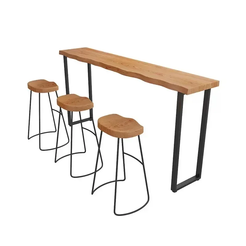 Nordic Milk Tea Shop Solid Wood Bar Table Bar Restaurant Br ar Br Cafe Ba Table Chair Catering High Foot Table