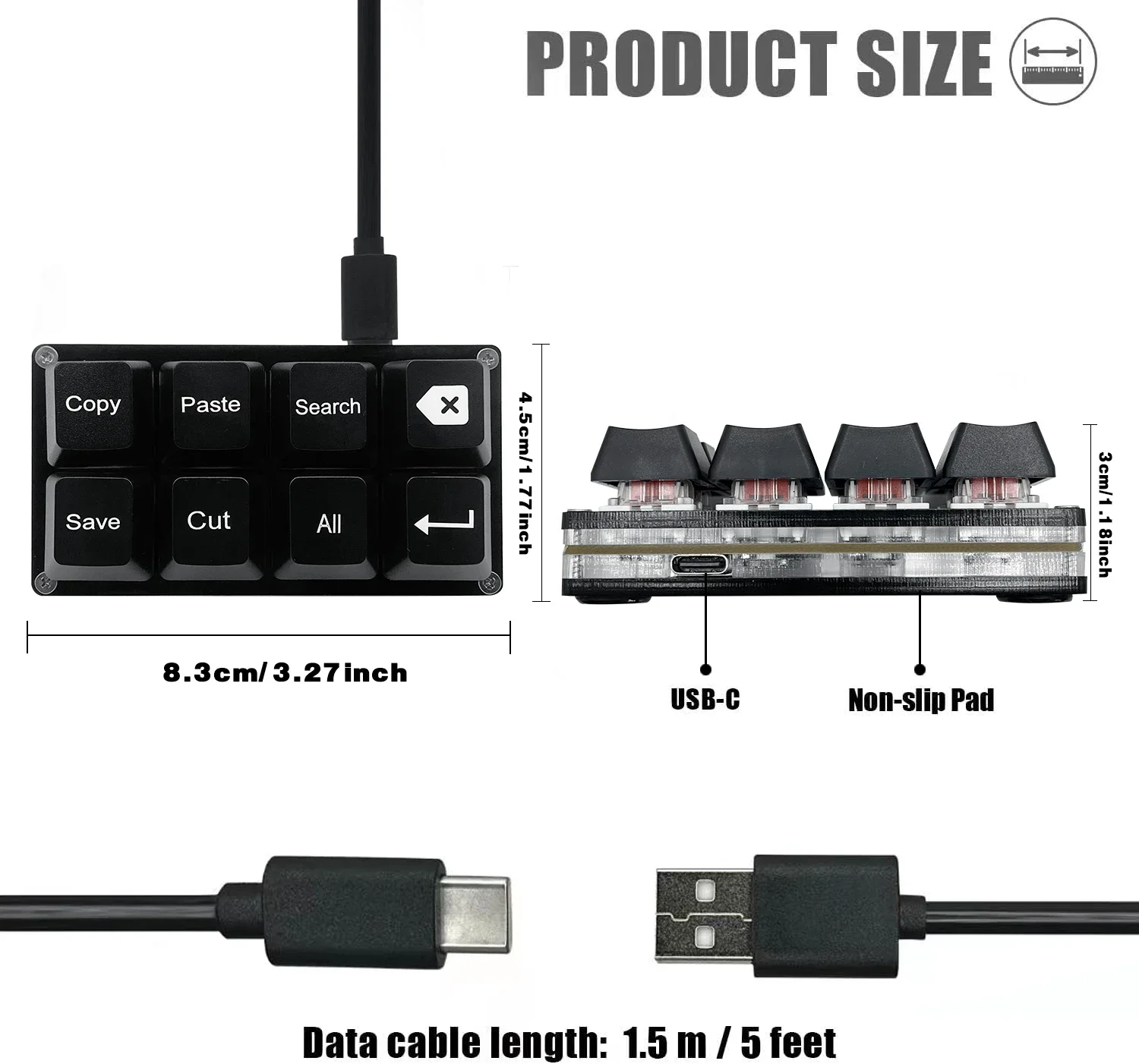 8 Keys Small Keypad Work Shortcut Key Keycaps Keyboard One-Handed Mechanical Gaming Keypad Programmable USB Customized Keyboard - Image 6