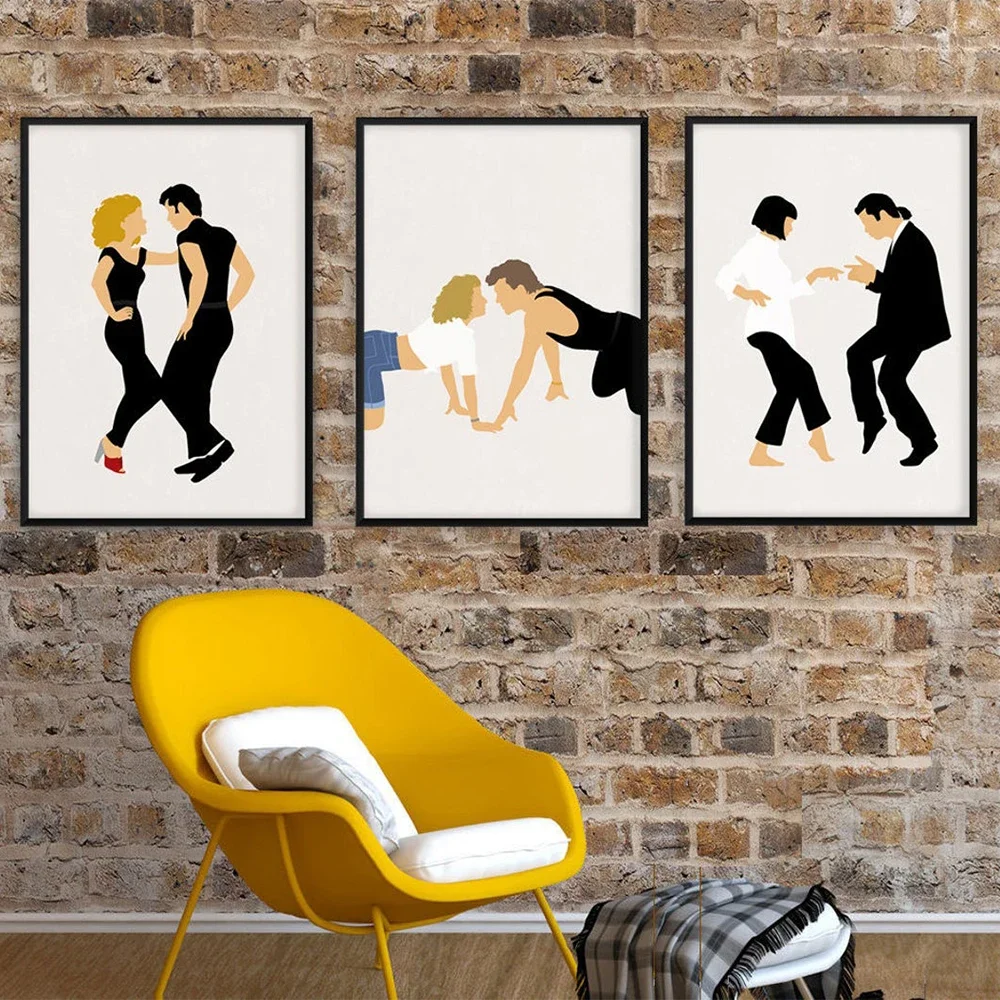 Nordic Abstract Dirty Dancing Canvas Painting Modern Pulp Fiction Dance Wall Art Posters & Prints Pictures for Living Room De
