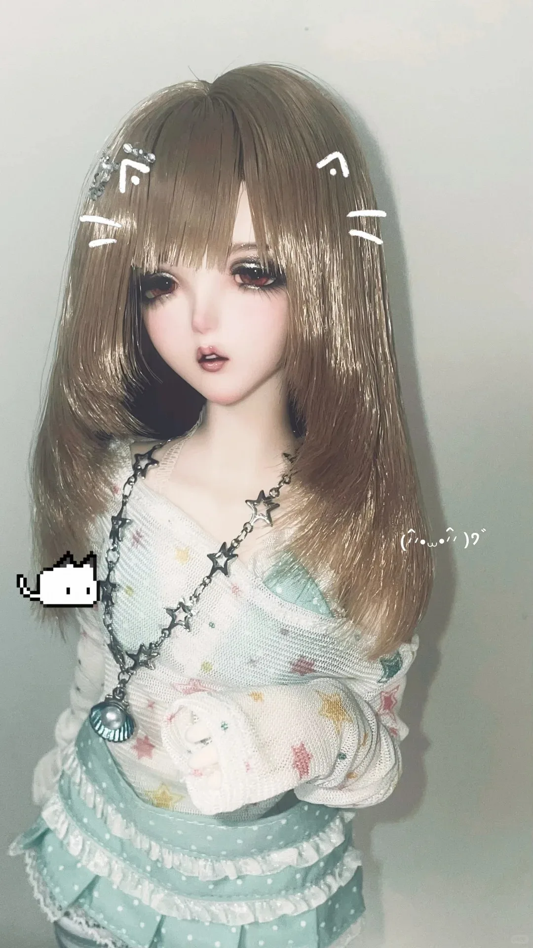1/4 Scale Linglan SD BJD Doll Head angelphili Cute Beautiful Resin Collectible High Quality Collectors Item for Doll Enthusiasts