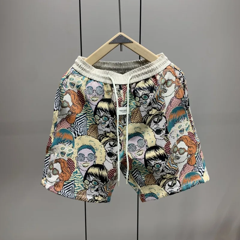 

Streetwear Pants American Retro Casual Shorts Men's Summer Beach Pants Daily Versatile Sweatpants 2025 New Men's Clothing