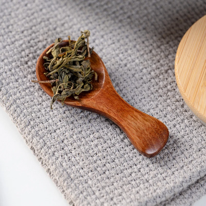 2Pcs Small Wooden Spoon Scoop Little Wood Salt Sugar Spice Spoon Mini Powder Coffee Tea Scoop Short Handle Spoon Kitchen Gadgets
