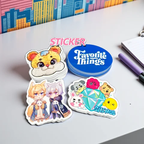 100pcs Custom Stickers Labels With Logo NameText Waterproof glossy film Die Cut Vinyl Personalized For Business logo