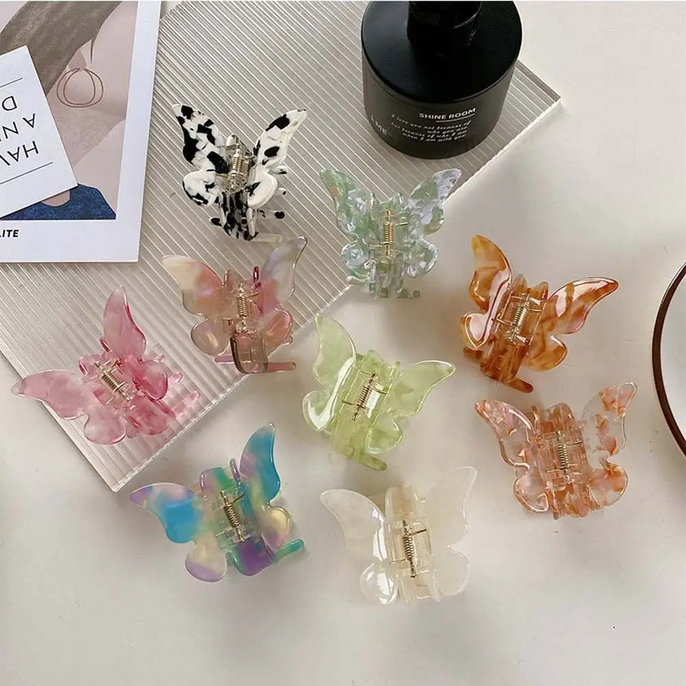 Acetic Acid Acetate Butterfly Hair Claw Gradient Hairpin Animals Butterfly Hair Clip Headdress Fairy Geometric Hair Clip