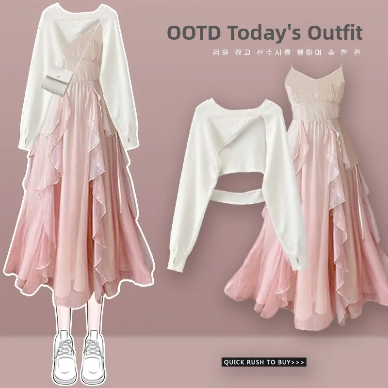 

Вязаный комплект из двух предметов с поясом для женщин, модный осенний новинка 2026 года, от бренда ngi Camel