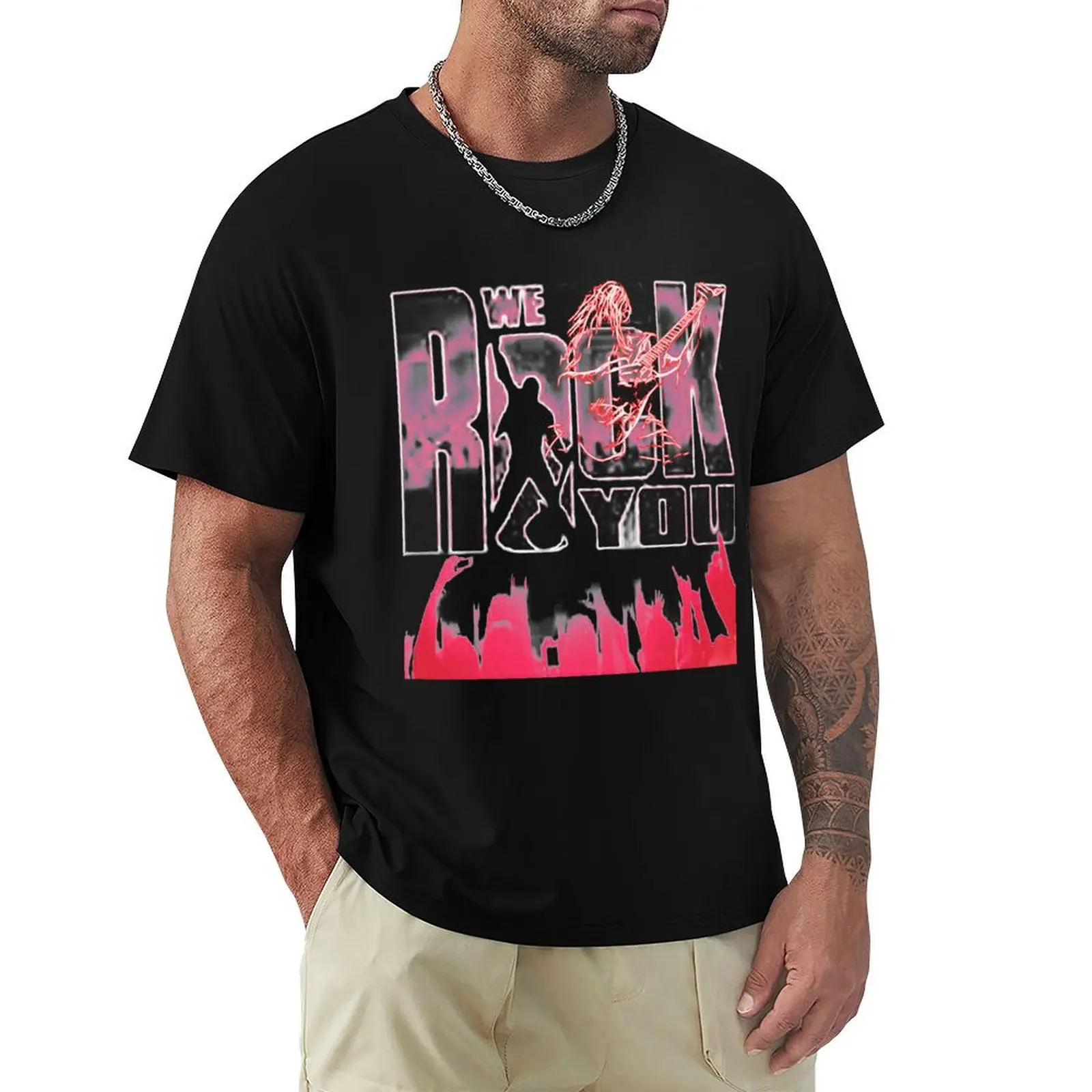 

we rock you T-Shirt Novelty Print Casual Tee Shirt