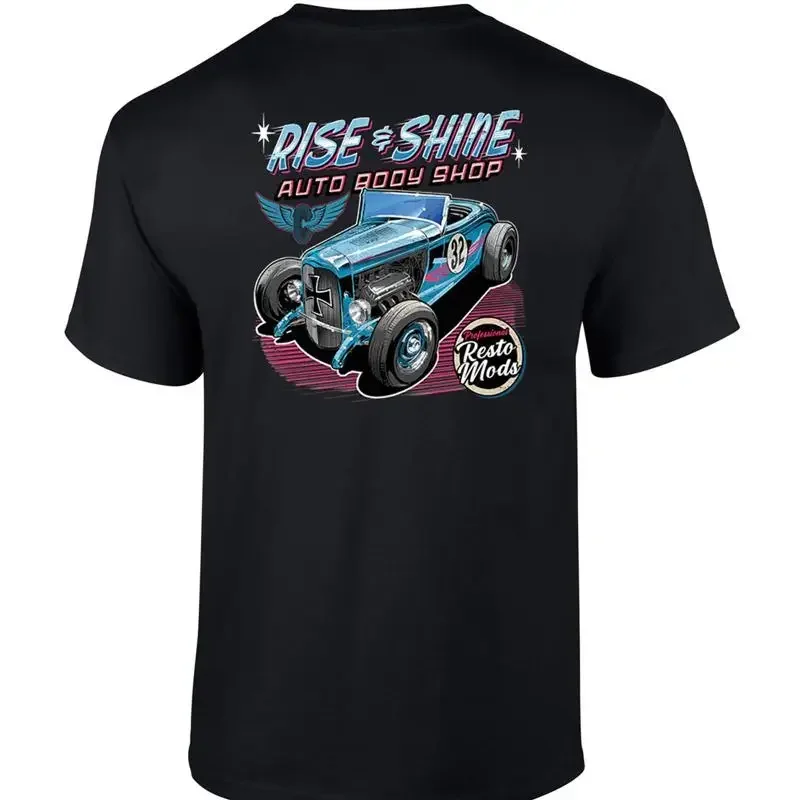 Trenz T Shirt Company Rise And Shine Auto Body Shop Resto Mods  Mens