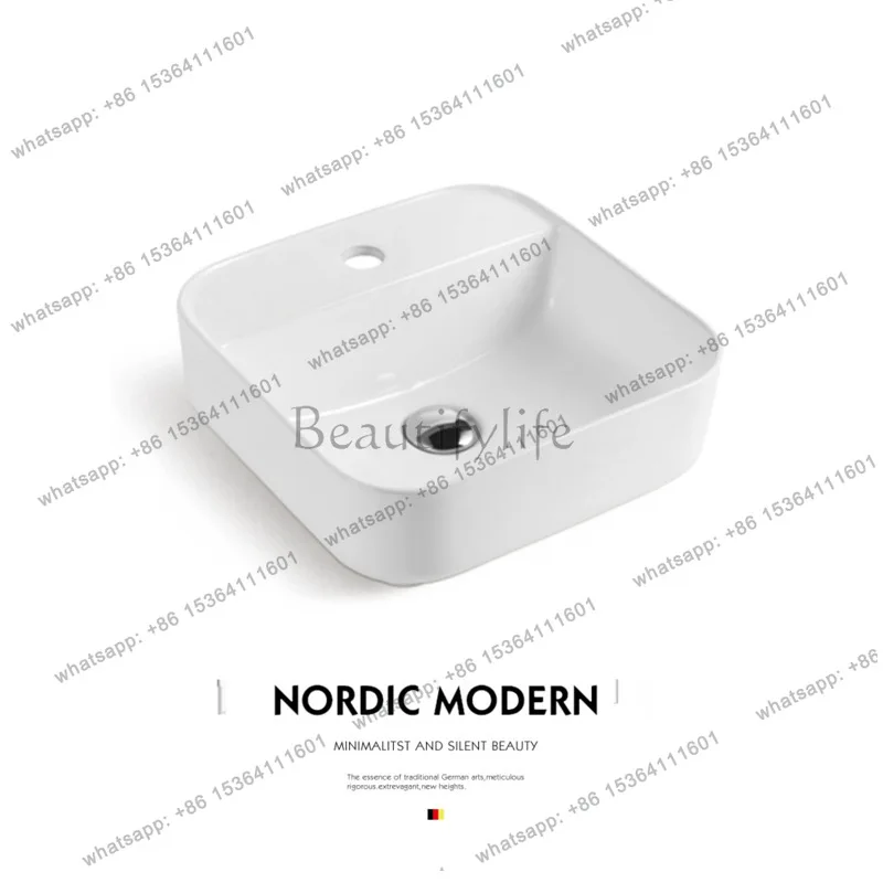 

Square household wash basin bathroom balcony ceramic wash basin