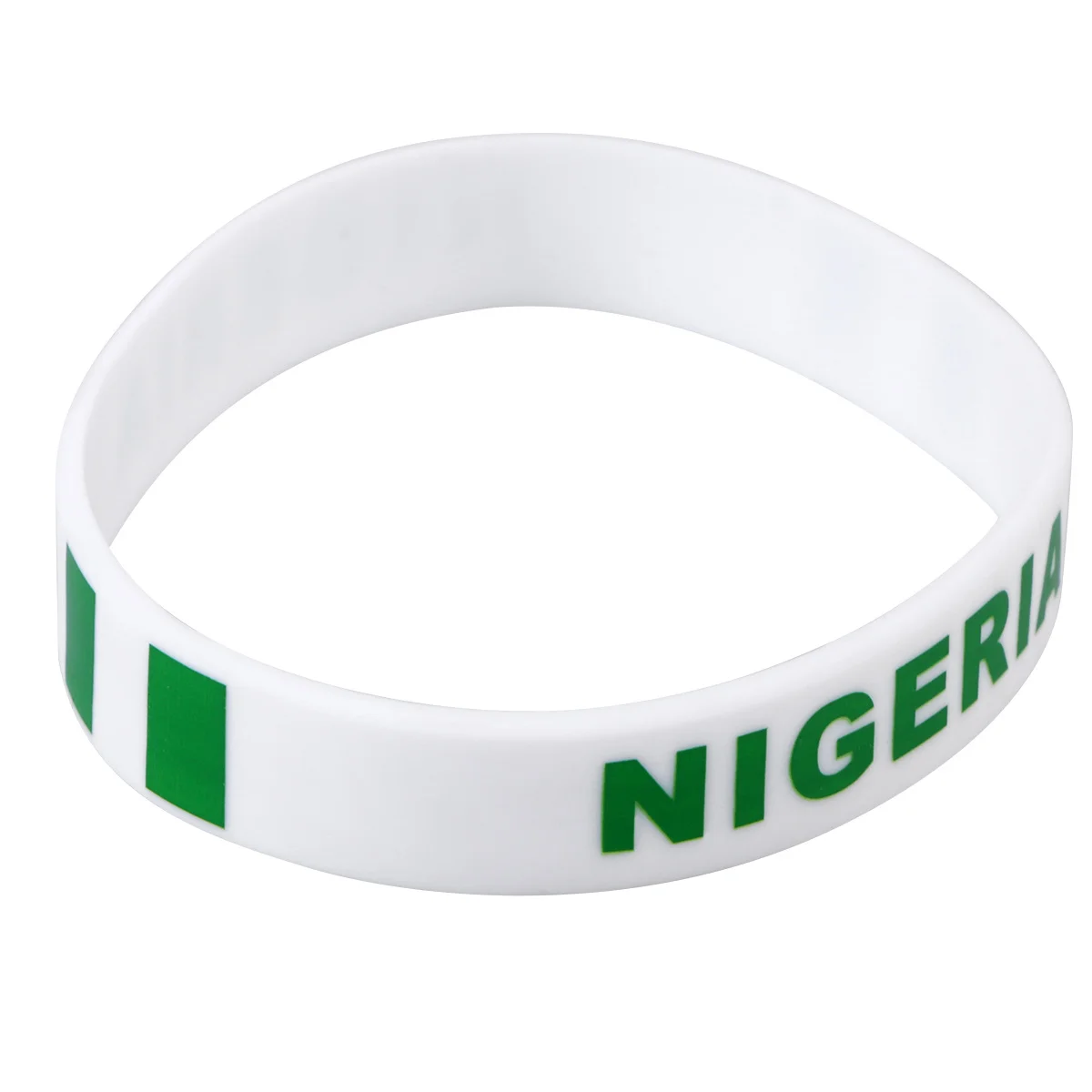 

6Pcs Country Silicone Wristbands Soft Comfortable Durable Sports Bracelets Cheer Football Fans National Pride Nigerian Flag