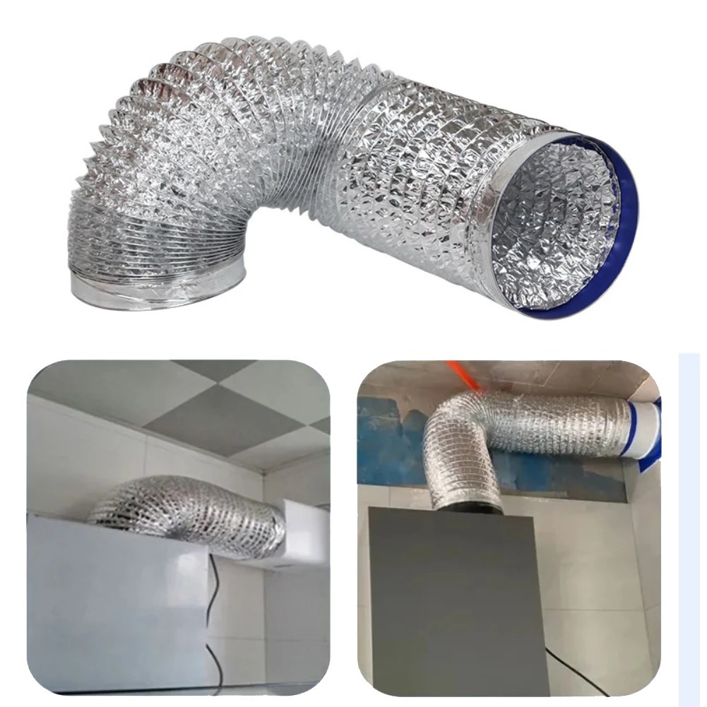 80-200mm Aluminum Foil Tube Ventilation Duct Retractable Range Hood Exhaust Hose For Heating Ventilation And Air Conditioning