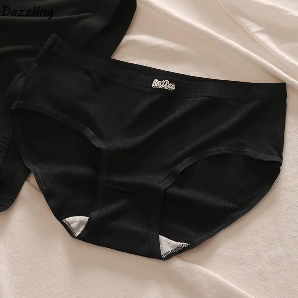 

6Pcs Middle Waist Women Panties Set Underwear English Letter Cute Student Briefs 6PCS Elastic Letter Underpants Lady