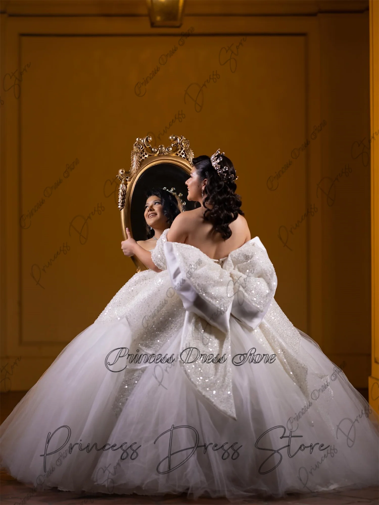 فساتين Quinceanera للأميرة اللامعة الحلوة 16 لحفلات أعياد الميلاد مزينة بشدة على شكل كرة فيستدو دي 15 أنوس مخصصة