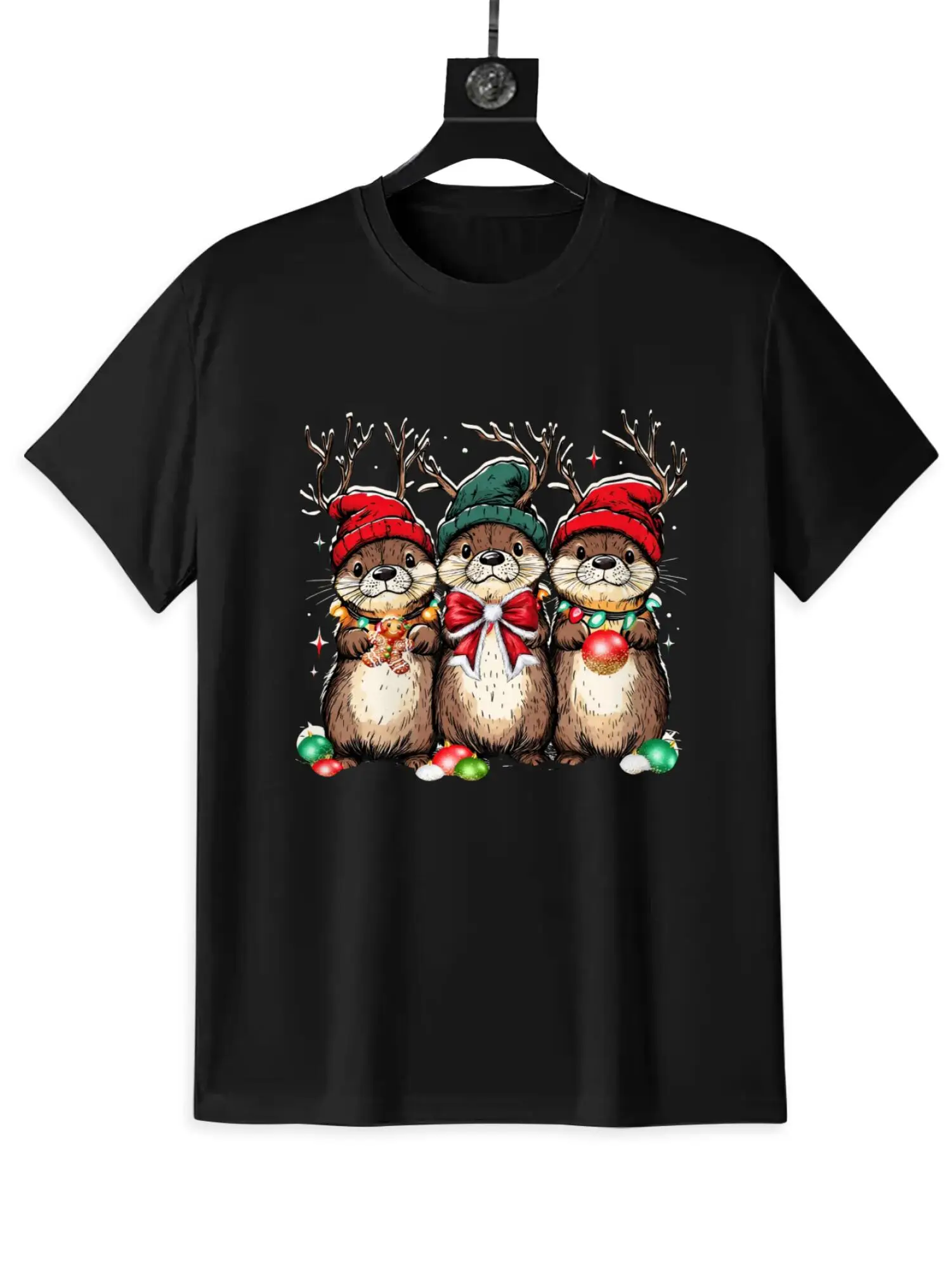 سويت شيرت All Of The Otter Reindeer، سترة حيوانات عيد الميلاد، قميص رحلة عيد الميلاد، تي شيرت عطلة الشتاء، تي شيرت حفلة عيد الميلاد