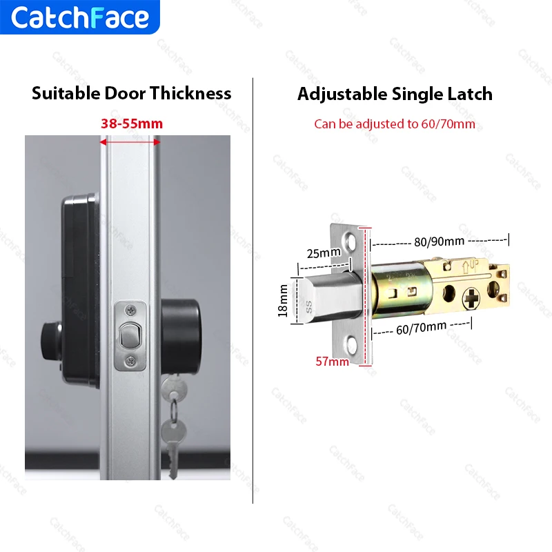 Imagem -06 - Inteligente Deadbolt Bloqueio de Porta Automático Latc Ttlock App Wi-fi Impressão Digital Ble Teclado Keyless Eletrônico Controle Frid Card Centro Alexa