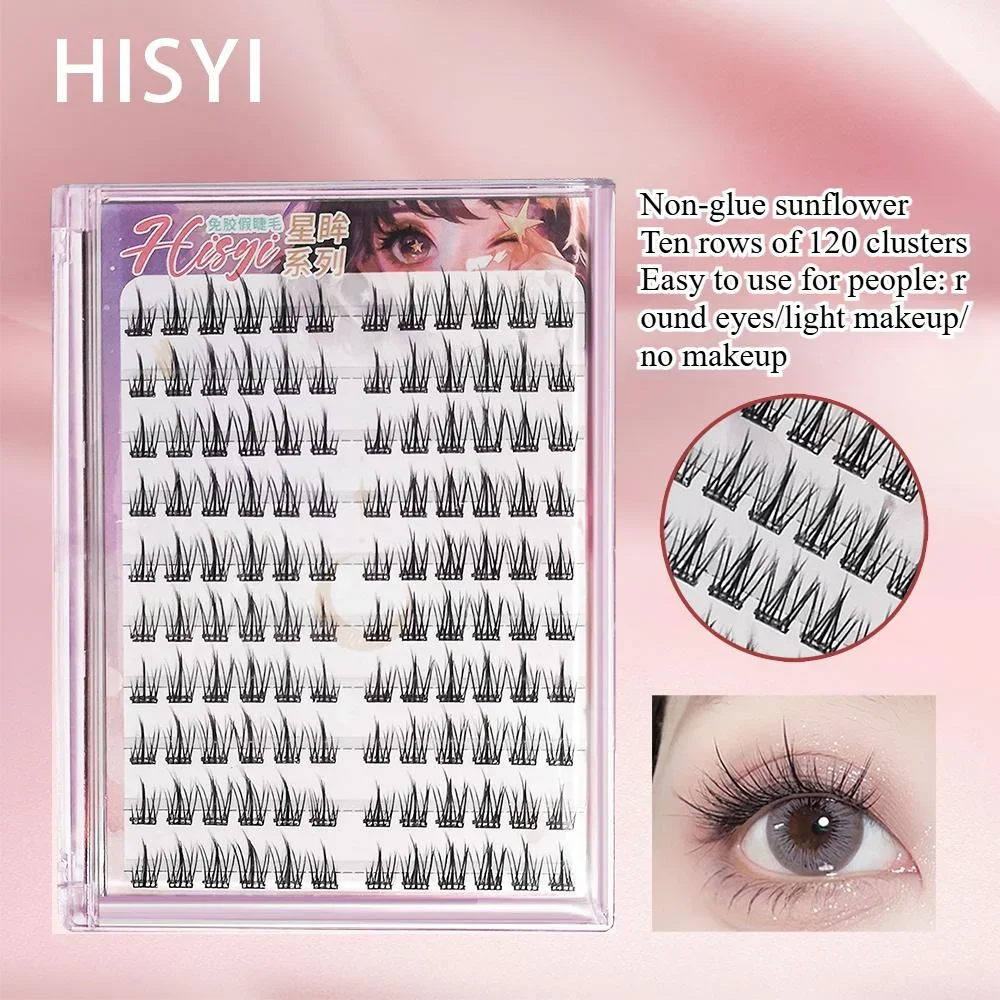 HISYI-Faux cils sans colle, série Star Eye, sans colle, tournesol, sans colle, trilogie, extensions segmentées