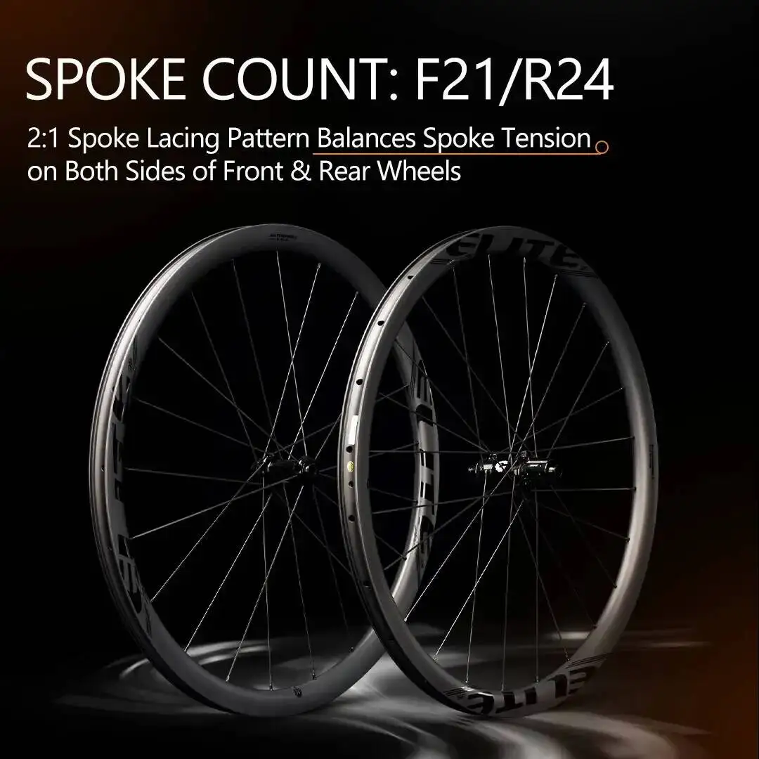 ELITEWHEELS PRO GRAVEL 700C Carbon Wheelset Inner 24mm Center Lock Disc Brake 50T Ratchet Cyclocross Wheels HG/XDR Hub