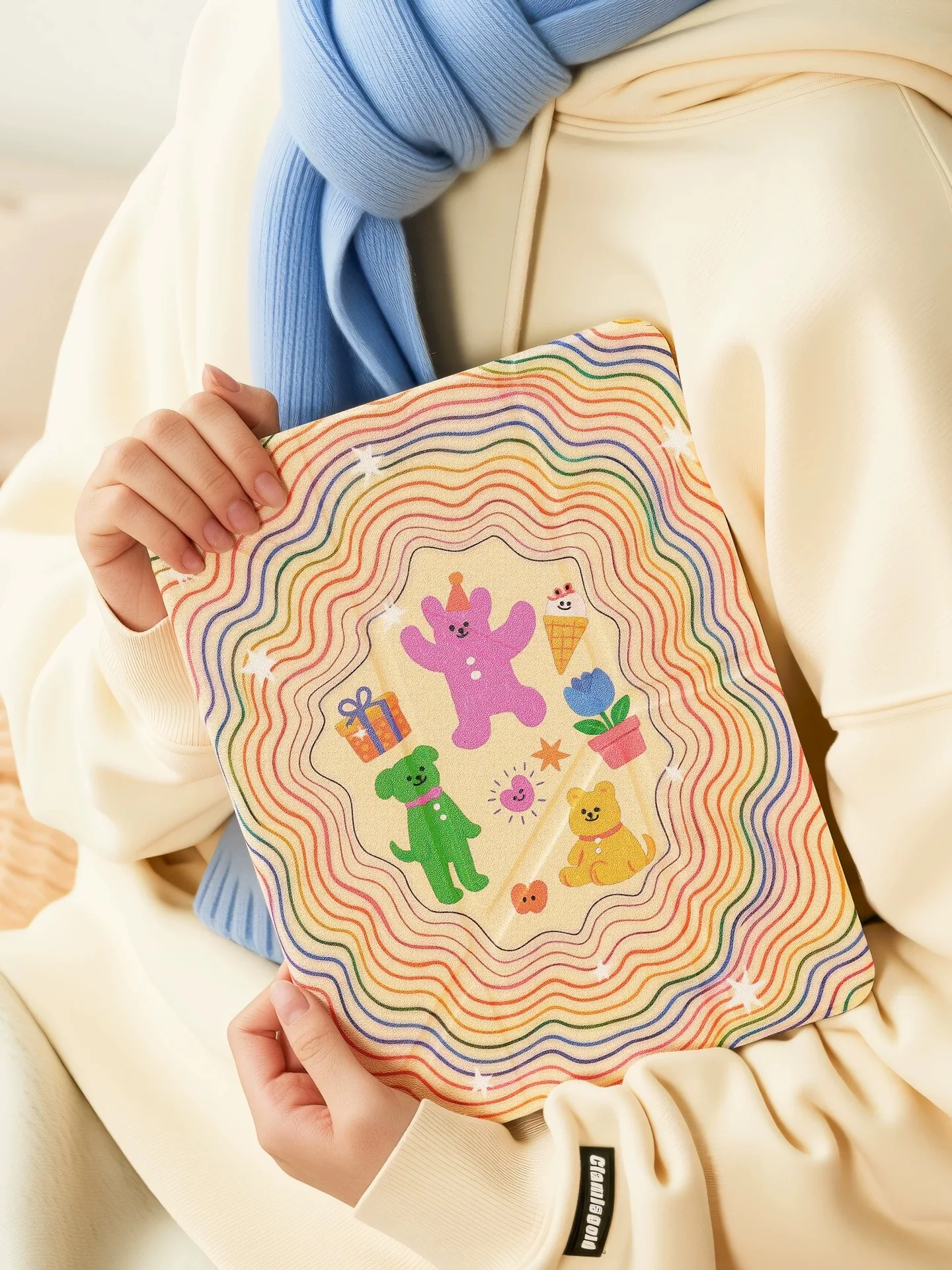 Dopamine flat case, suitable for iPad, Y+ three-fold acrylic material