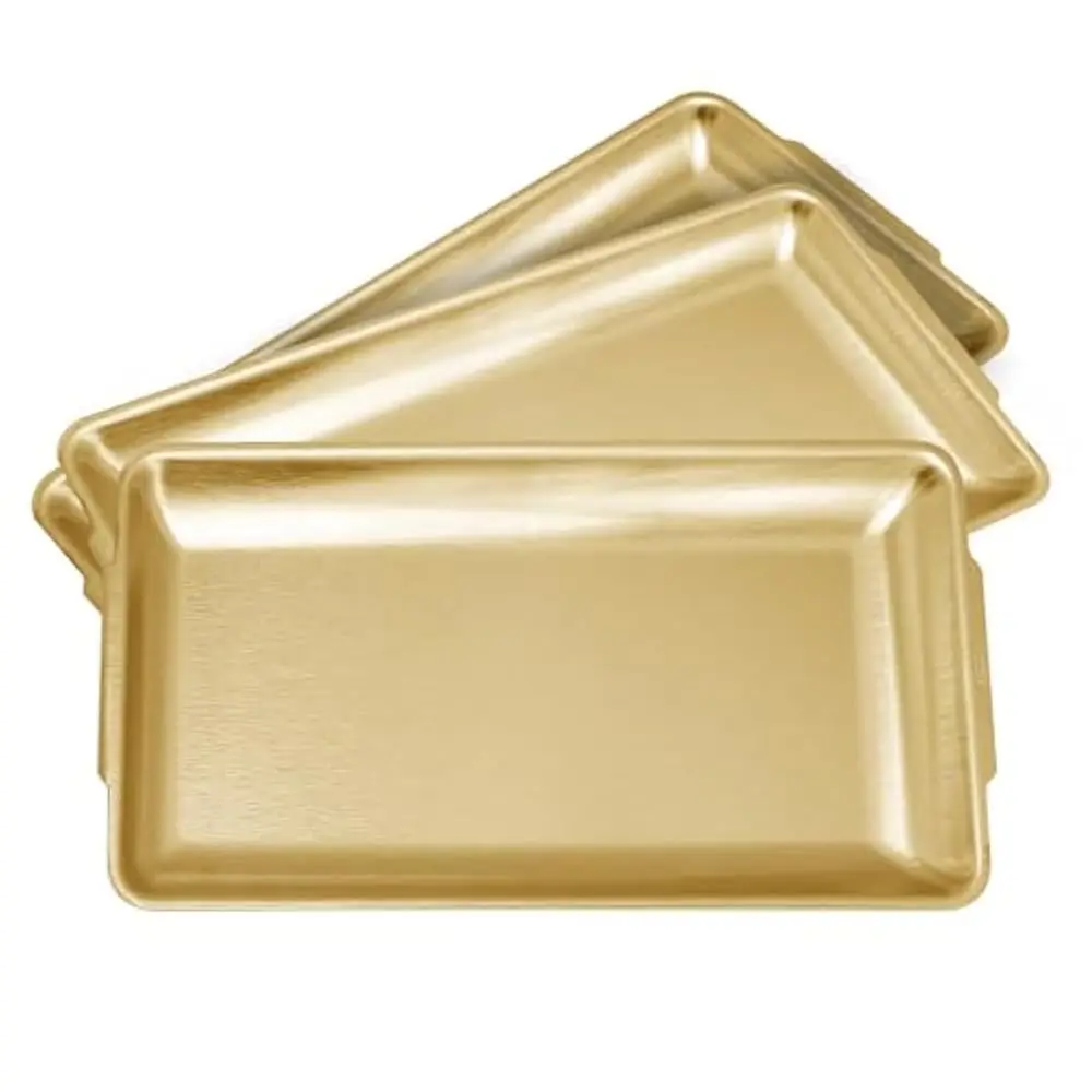 

3Pcs 304 Stainl Steel Food Serving Tray, 12.6"" Rectangular Serving Platters Multipurpose For Kitchen,Party Organizer Tray For