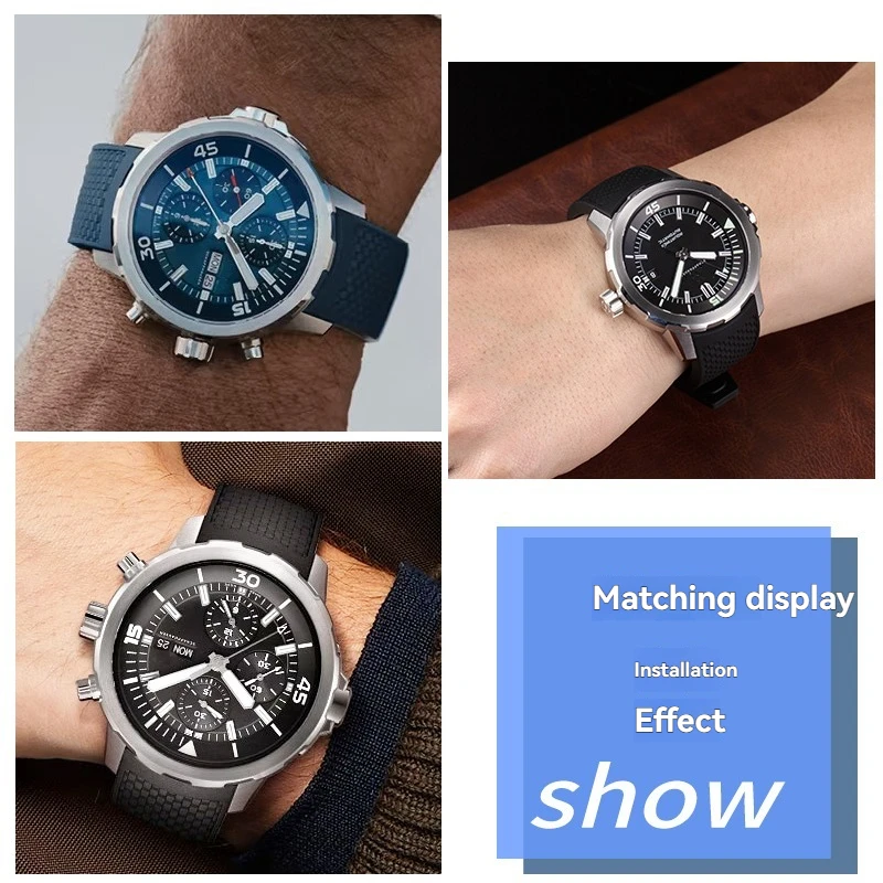 Для IWC Aquatimer IW328802/IW376806 быстросъемный ремешок из фторкаучука для часов-22 мм, водонепроницаемый и защищенный от пота сменный ремешок
