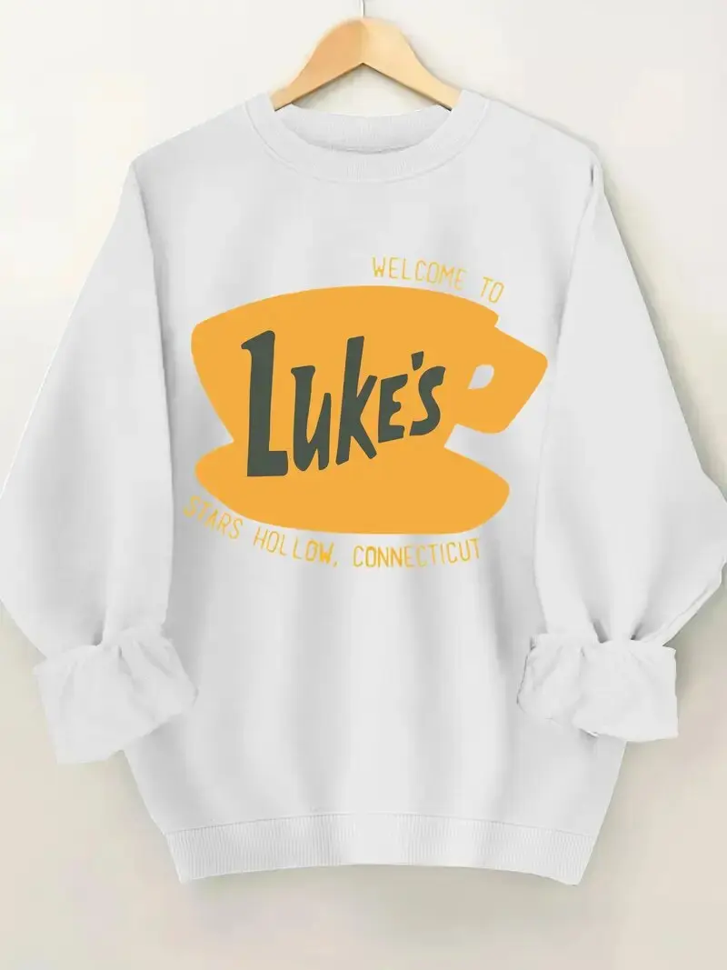 เสื้อสเวตเตอร์คอกลมกันลมใหม่พร้อมพิมพ์ตัวอักษรสร้างสรรค์, เสื้อสวมหัวคอกลมลำลองทุกวัน, เสื้อสเวตเตอร์คอกลมอบอุ่น