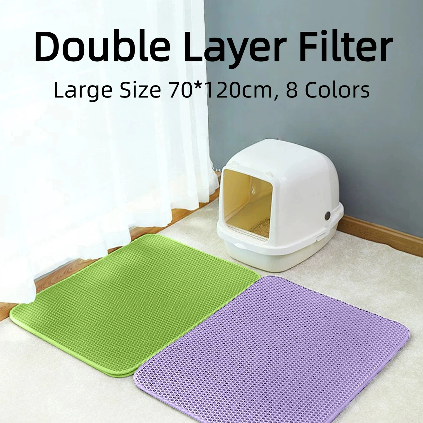 

Красочный коврик для кошачьего туалета, двухслойный, из ЭВА, большой, с крупными отверстиями, противоскользящий, для сбора наполнителя, для кошек