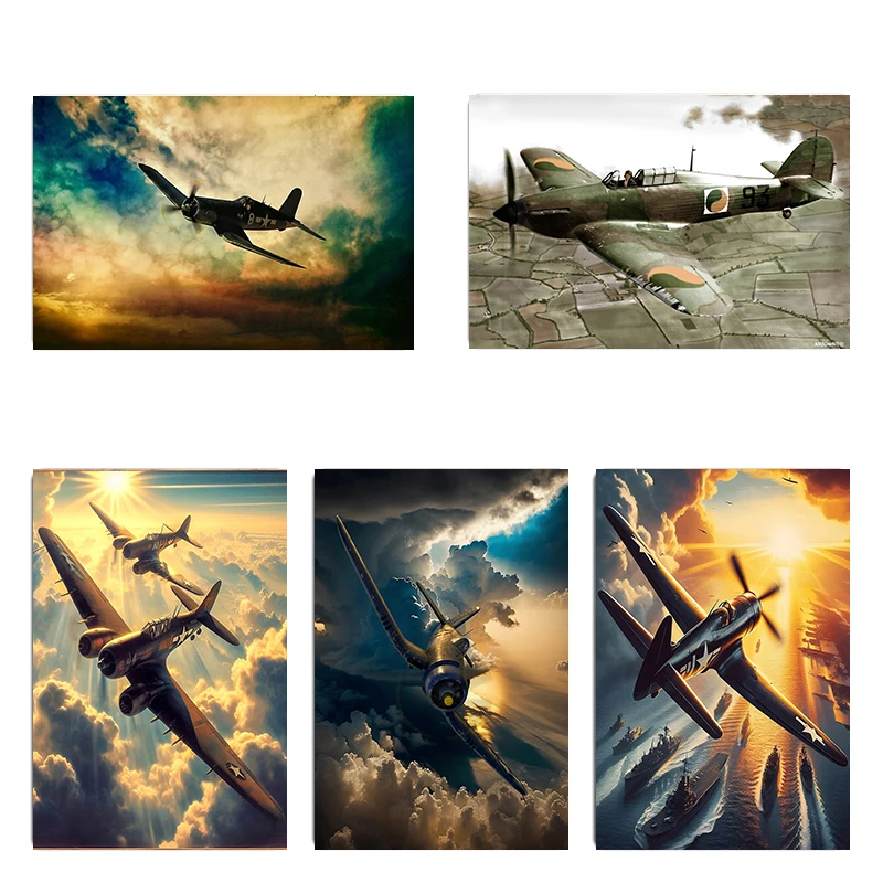 Ww2 Metal Plaque Poster Wall Mural Wall Decor Custom Mural Ww2 Bomber Fighter Tin Sign Poster