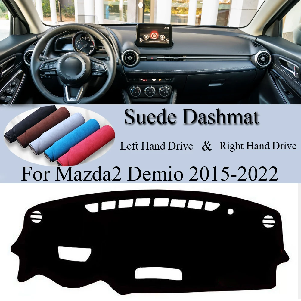 

For Mazda2 Demio Mazda 2 DJ DL 2015 2016-2022 Suede Leather Dashmat Dash Mat Cover Dashboard Pad Sunshade Carpet Accessories