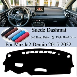 For Mazda2 Demio Mazda 2 DJ DL 2015 2016-2022 Suede Leather Dashmat Dash Mat Cover Dashboard Pad Sunshade Carpet Accessories