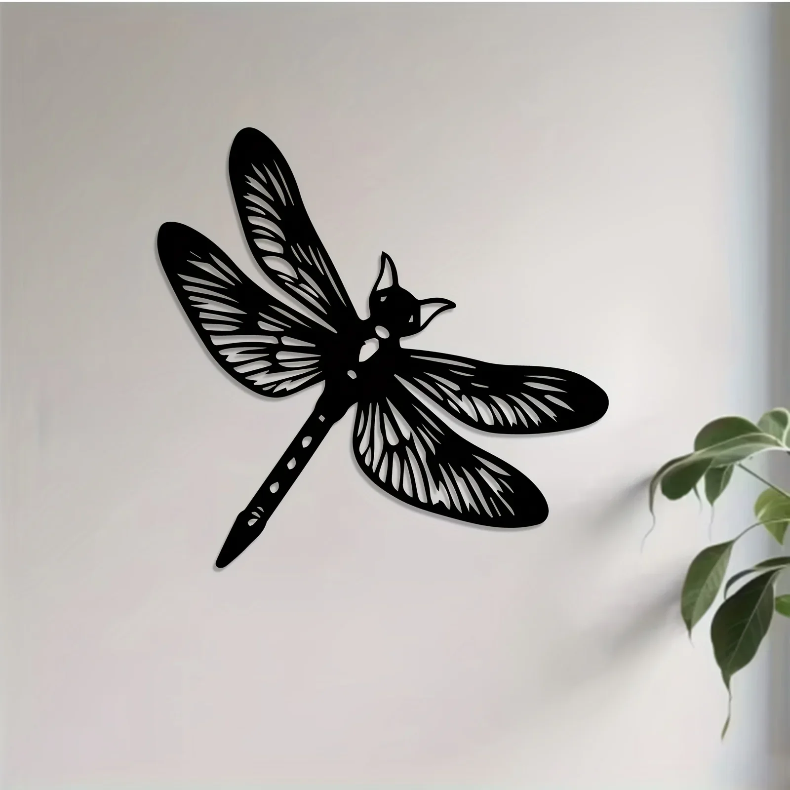 1pc Dragonfly Metal Wall Art, Insect Iron Wall Sculpture, Rust‑Proof Indoor Outdoor Patio & Garden Fence Decor