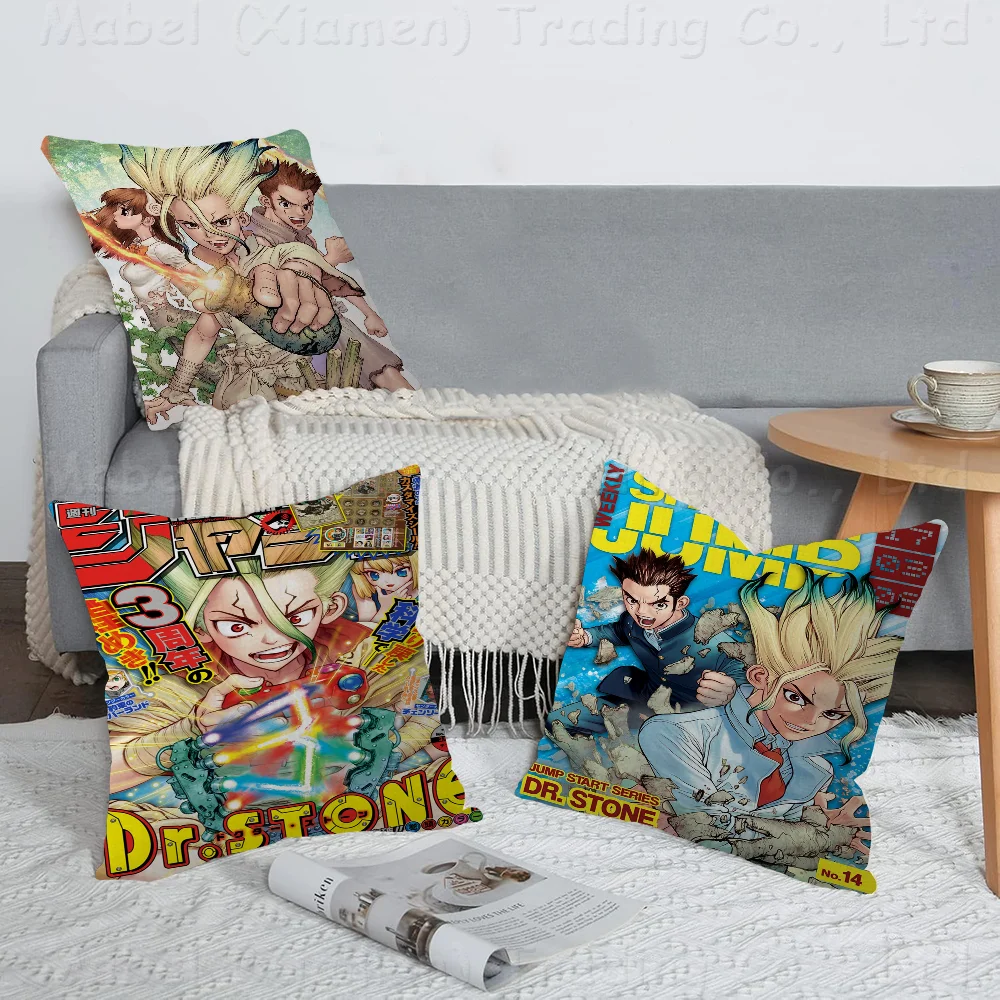 Dr.STONE Anime Personalized Pillow Cover Kids Bedroom Wild Party Decor Pillowcase Kid Birthday Shower Gift