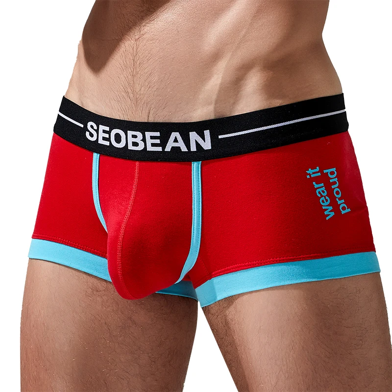 Men's Breathable Boxer Briefs Adult Underwear Multiple Colors Contrast Color Design U-Convex Pouch Youth Fashion Sports Boxers view 6