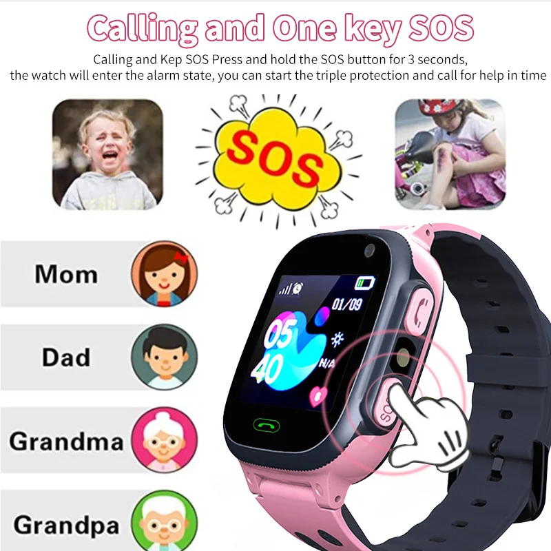 For Xiaomi Kids Watches Call Smart Watch For Children SOS Waterproof Smartwatch Clock SIM Card Location Tracker Child WristWatch