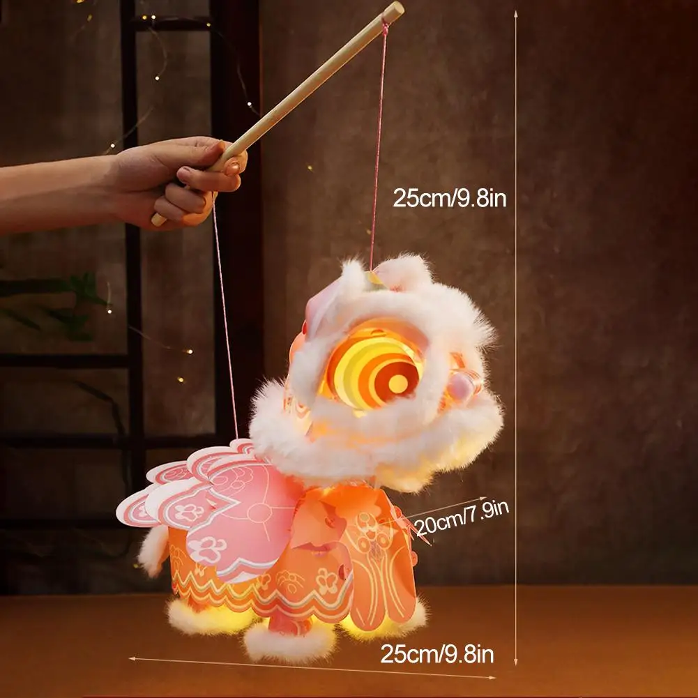 DIY Leeuwendans Lantaarn Kit Chinees Nieuwjaar Decoratie met LED-verlichting Wuivende Hoofd PVC Materiaal Familie Ambachtelijke Activiteit