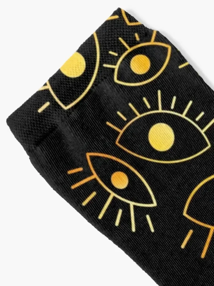 عيون الفراغ - جوارب Golden Fire Socks للرياضات السعيدة والترفيهية لكرة القدم الشتوية للفتيات والرجال