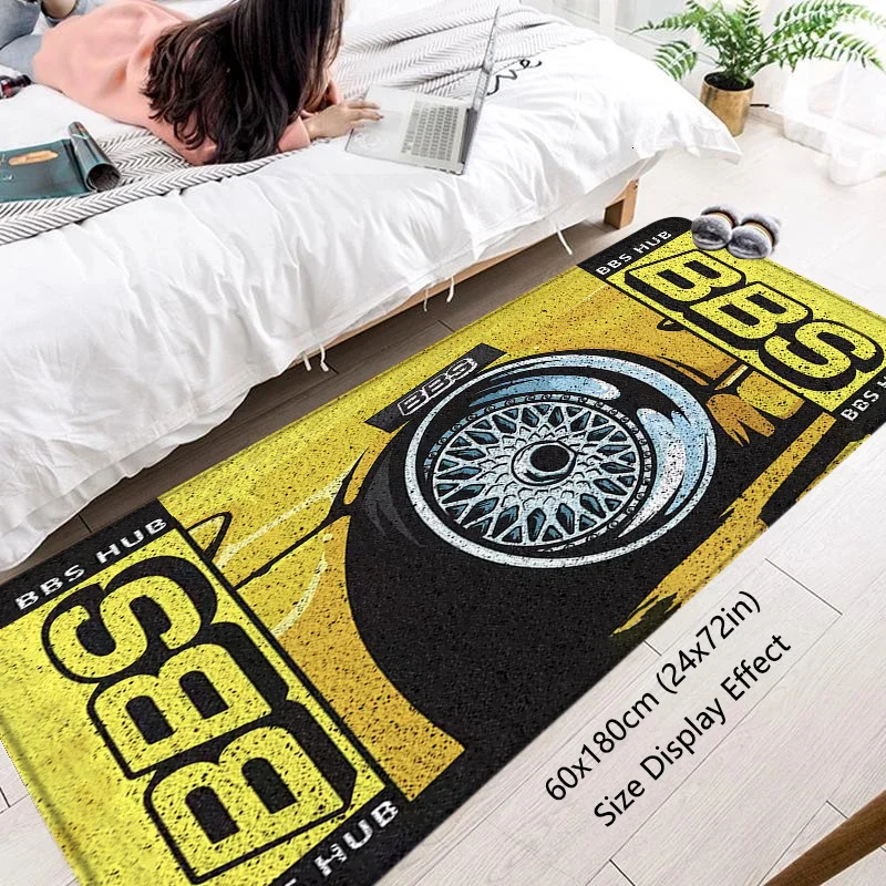 Doormats BBS Automative Components Wheel Hub Carpets Bedroom Mat Kitchen Floor Carpets Living Room Decor Bathmats Car Boot Rugs