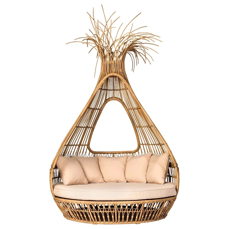 

Bird Cage Creative Rattan Woven Leisure Bed, Homestay, Hotel, Villa, Garden, Courtyard Rattan Bed, Sofa