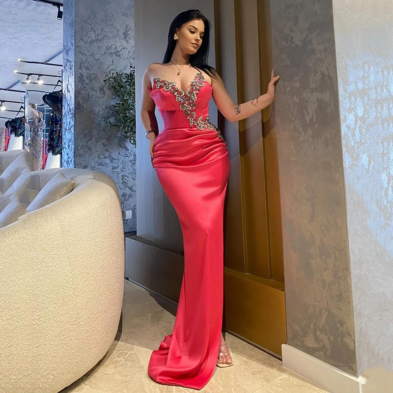 

Thinyfull Sexy Mermaid Prom Evening Dresses Saudi Arabia Sweetheart Beadings Party Dress 2024 Night Cocktail Prom Gown Plus Size