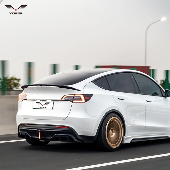 Yofer Glossy Black Painting Unpainted Car Diffuser Spoiler Parts Rear Diffuser Bumpers for teslas Model Y