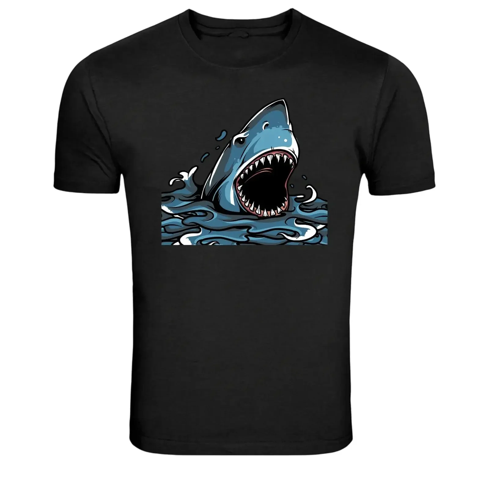 Great White Shark Attack T Shirt Ocean Predator vintage Washed Slightly Stylish graphic Soft Unisex Top For Everyday Wear
