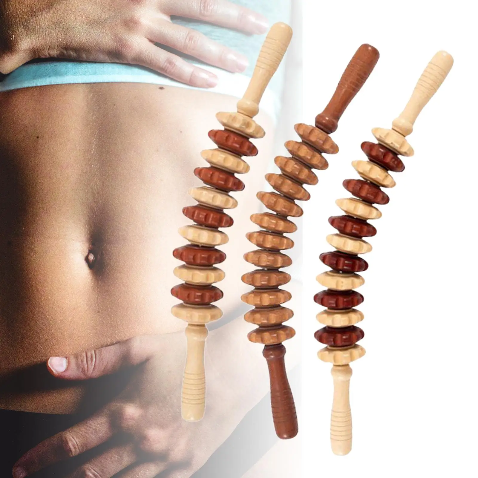 

Multi Functional Wooden Massage Roller Relaxation for Back Arms