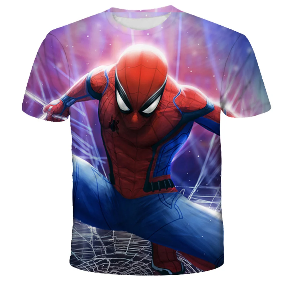 2024 Marvel Superhero Hulk T-shirt Boys' Clothing Children's T-shirt Spider Man Children's Summer Short Sleeve Top T-shirt