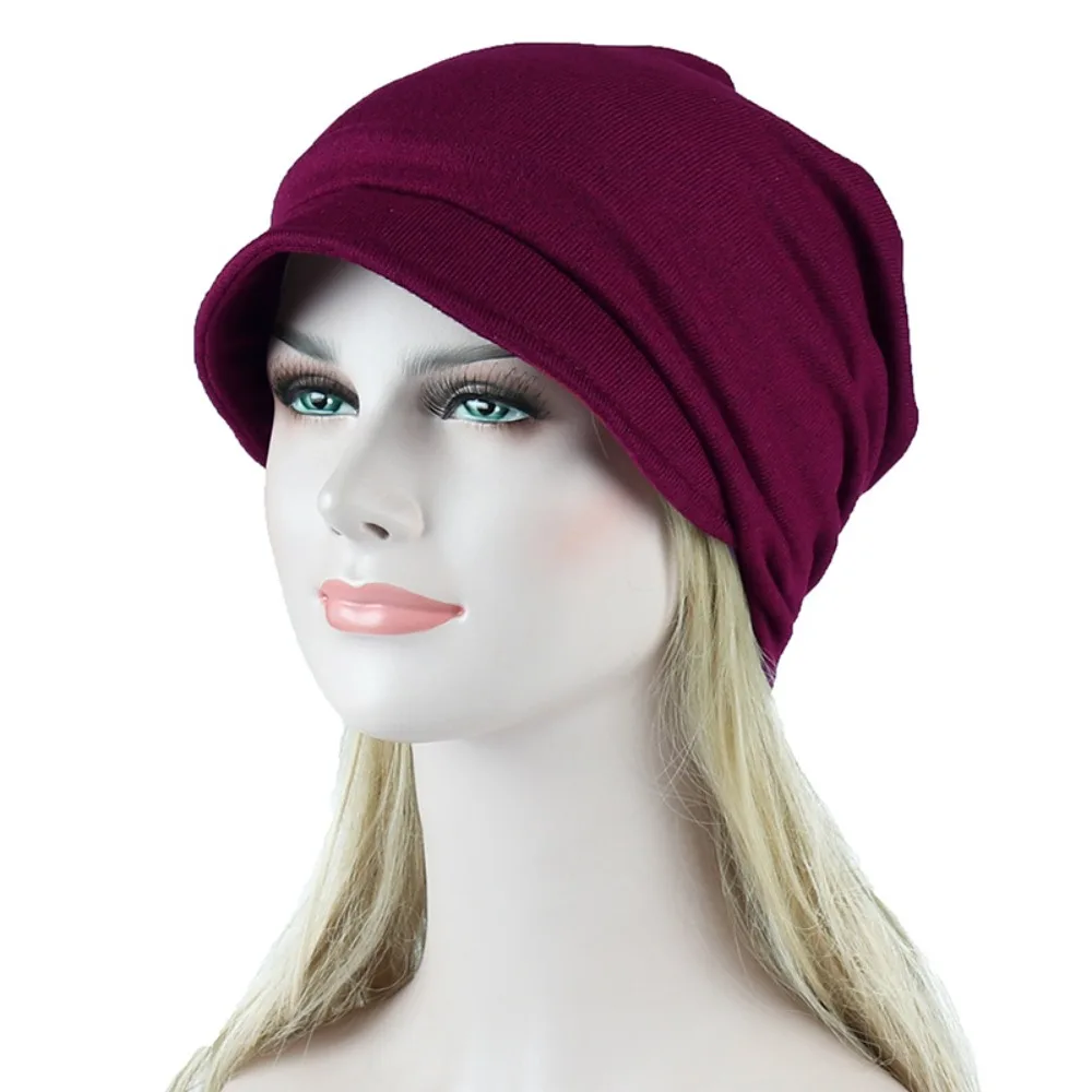 Comfortable Sun Protection Brimmed Basin Hat with Brim Breathable Cancer Chemo Cap Soft Lightweight Turban Hat Bald Confinement