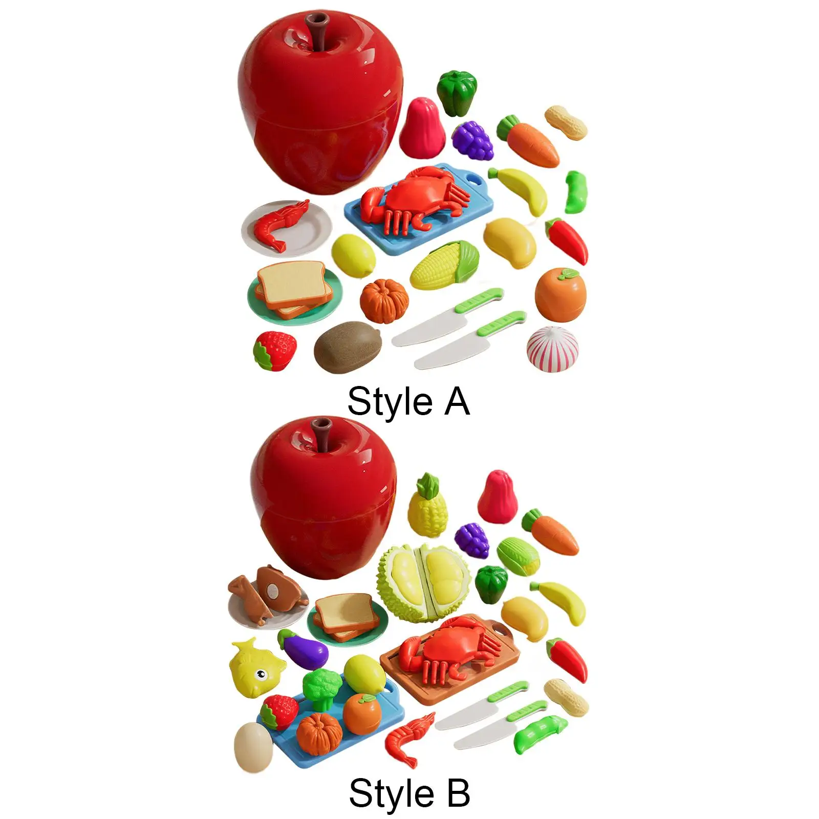 ตัดผลไม้และผักของเล่นแกล้งเล่น Montessori Interactive พร้อมตะกร้าเก็บบทบาทเล่นสําหรับเด็กวัยหัดเดินอายุ 3 4 5 ของขวัญ