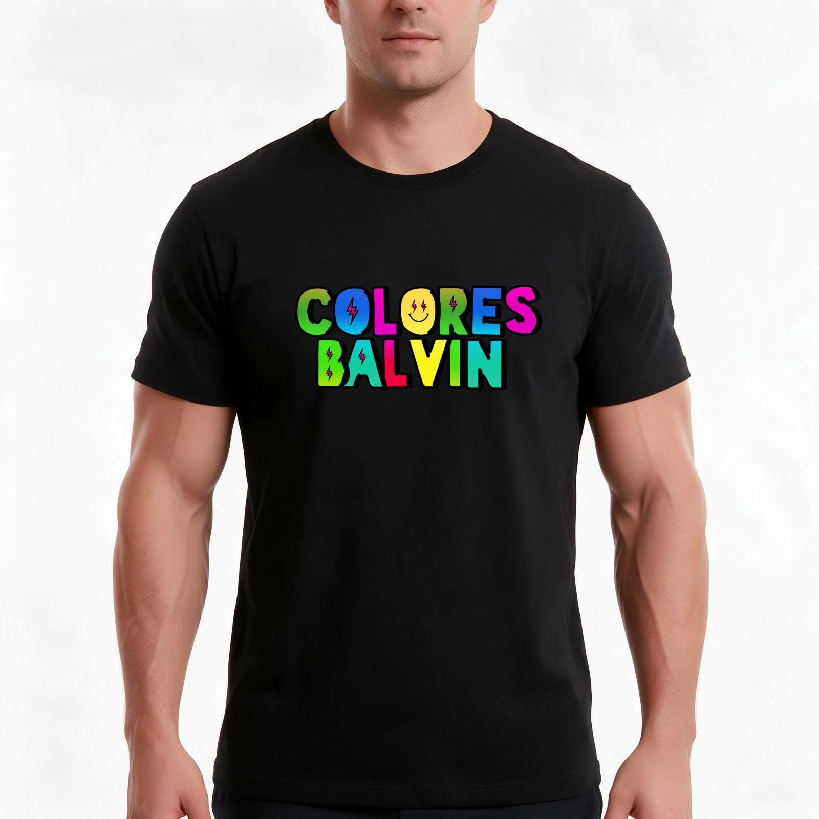 Colores - J Balvin T-Shirt Summer Casual Cotton Tee Oversized Streetwear Tops Vintage Graphic Print Loose Fit Short Sleeve