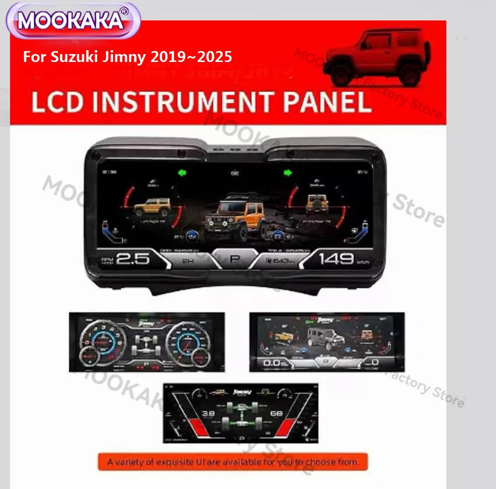 Car Dashboard Auto Gauge For Suzuki Jimny 2019~2025 LCD Instrument Digital Cluster Dashboard Panel Linux System Speed Meter
