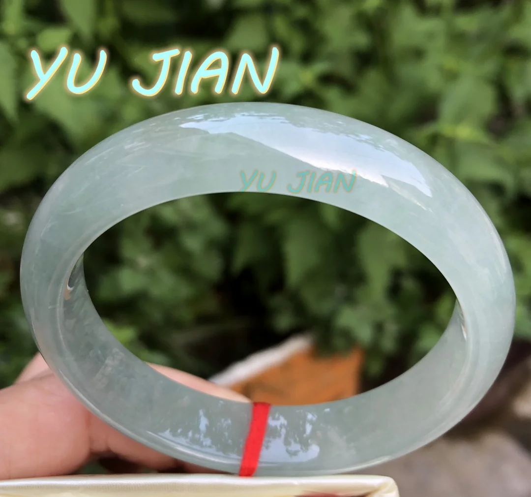 

New Natural Ice Glutinous Flat Strip Jadeite Bangles Fashion Exquisite Elegant Quality Jade Bracelet Handring Fine Jewellry