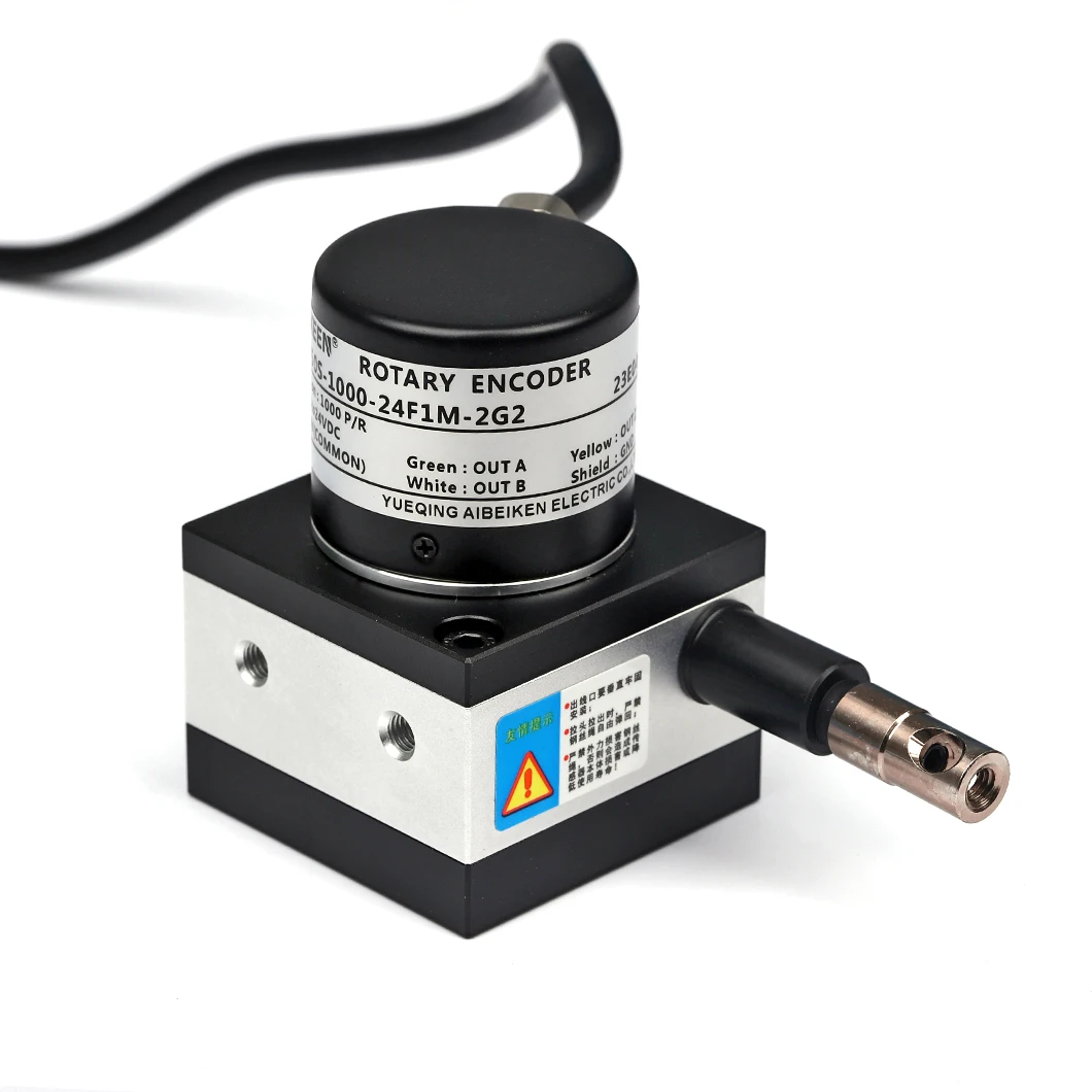 ABILKEEN 50MM Rope Type Encoder 1000~5000 PPR Draw Wire Encoder 1~1.5M Measuring Stroke Draw Wire Displacement Sensor