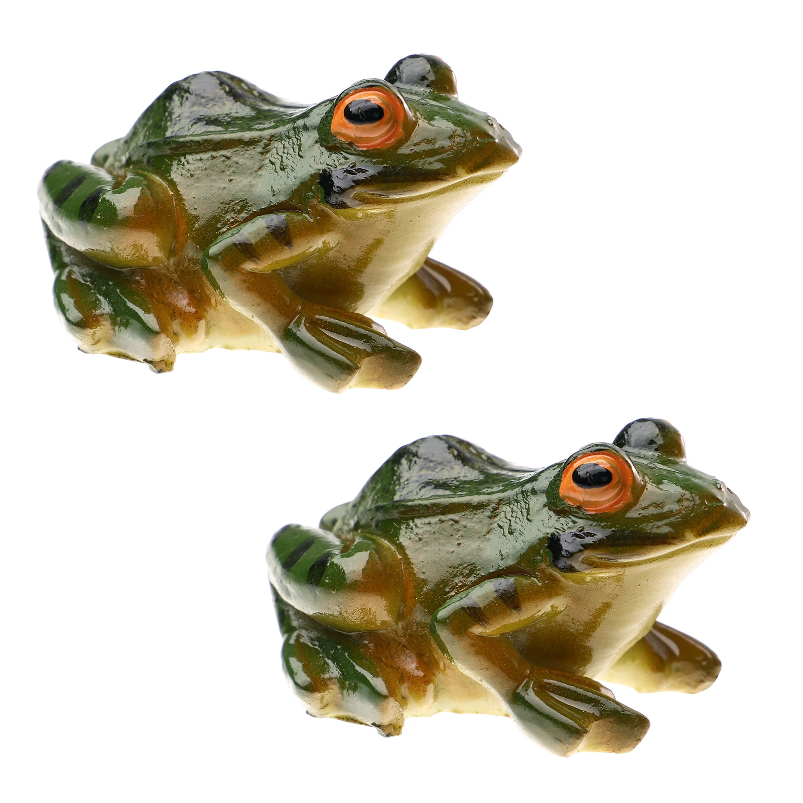 2Pcs Simulation Resin Desktop Decor Frog Statue Tabletop Statue Garden Fun Frog Decorations Frogs Flower Pot