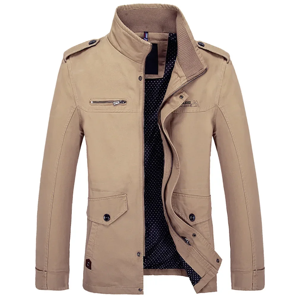

Cotton Workwear Jacket High-Quality Design Military slim fit Men's Jacket New Autumn Casual Bomber Jackets Male Cargo Jacket